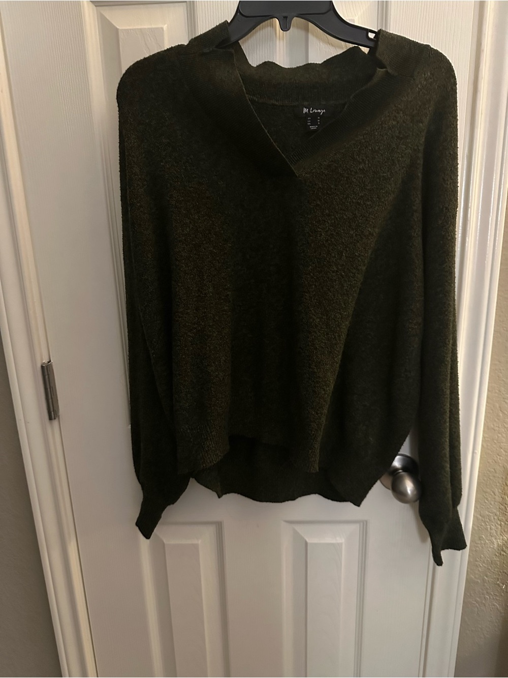 Cozy Olive Green V-Neck Sweater